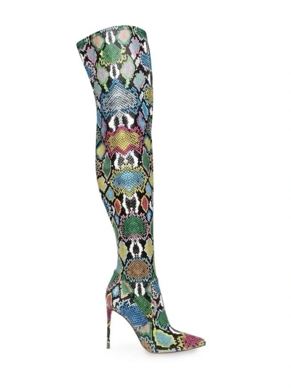 Steve Madden Multicolor Snake-Print Over-the-Knee Stiletto Boot